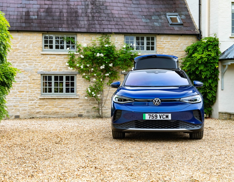 Blue Volkswagen ID.4 Front View