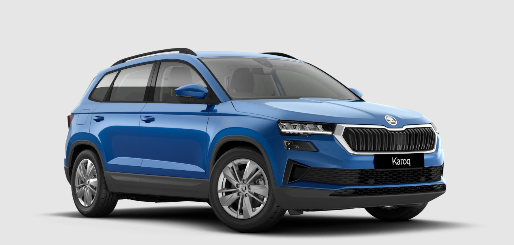 Blue Škoda Karoq Front Side View