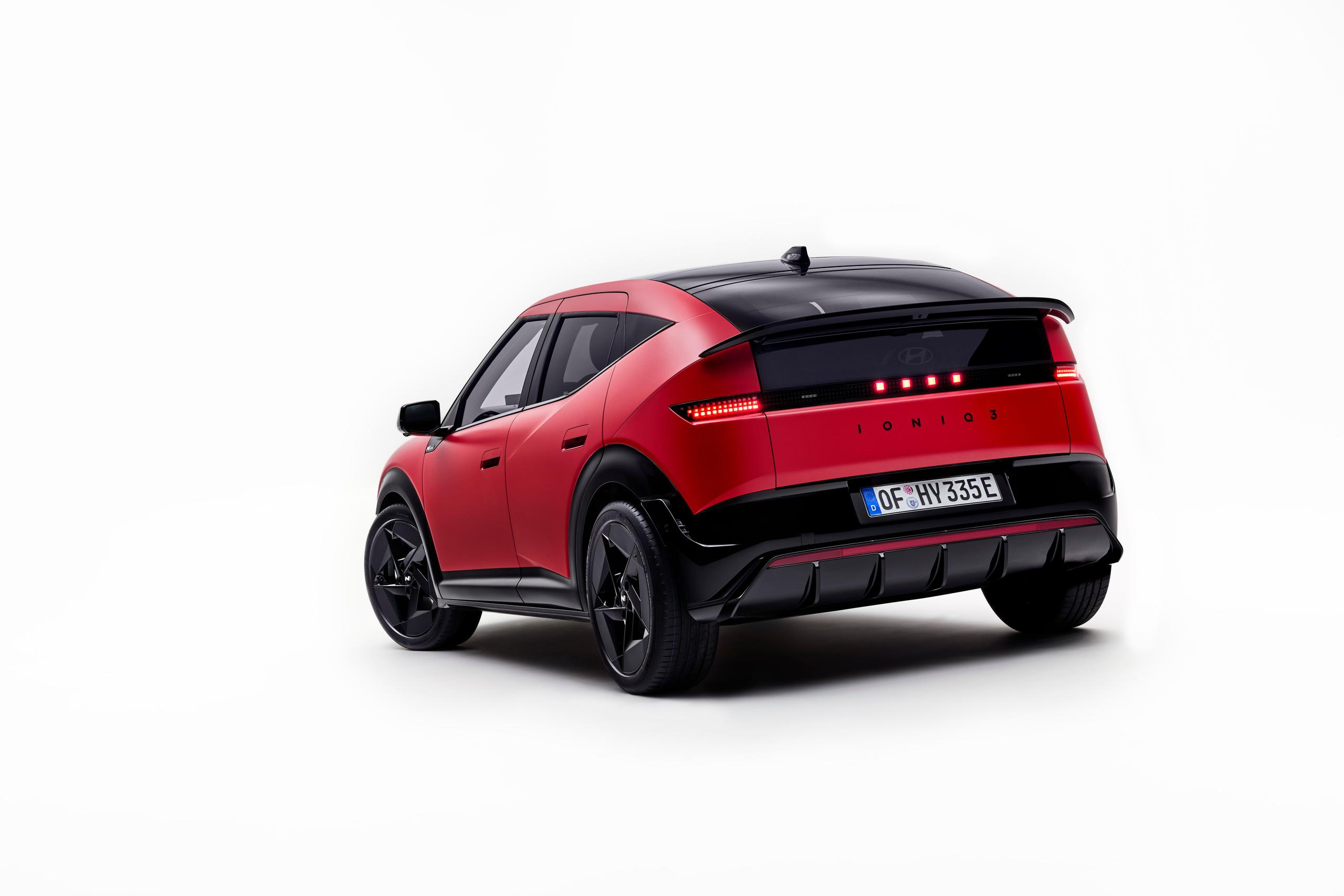 Hyundai IONIQ 3 rear three-quarter view