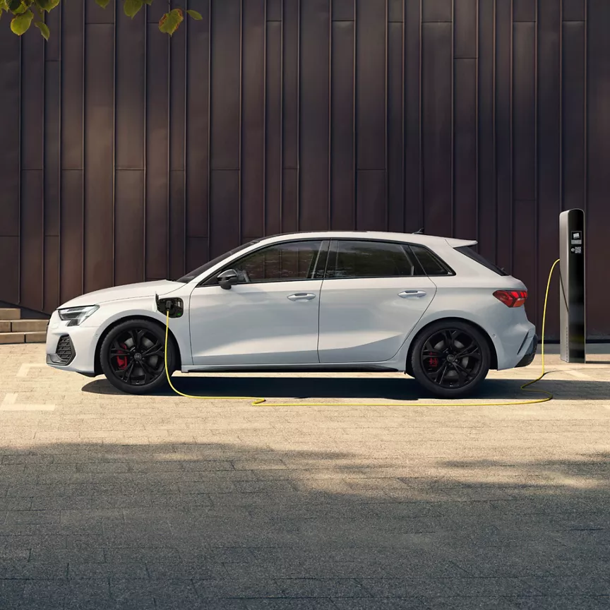 White Audi A3 Sportback TFSI e