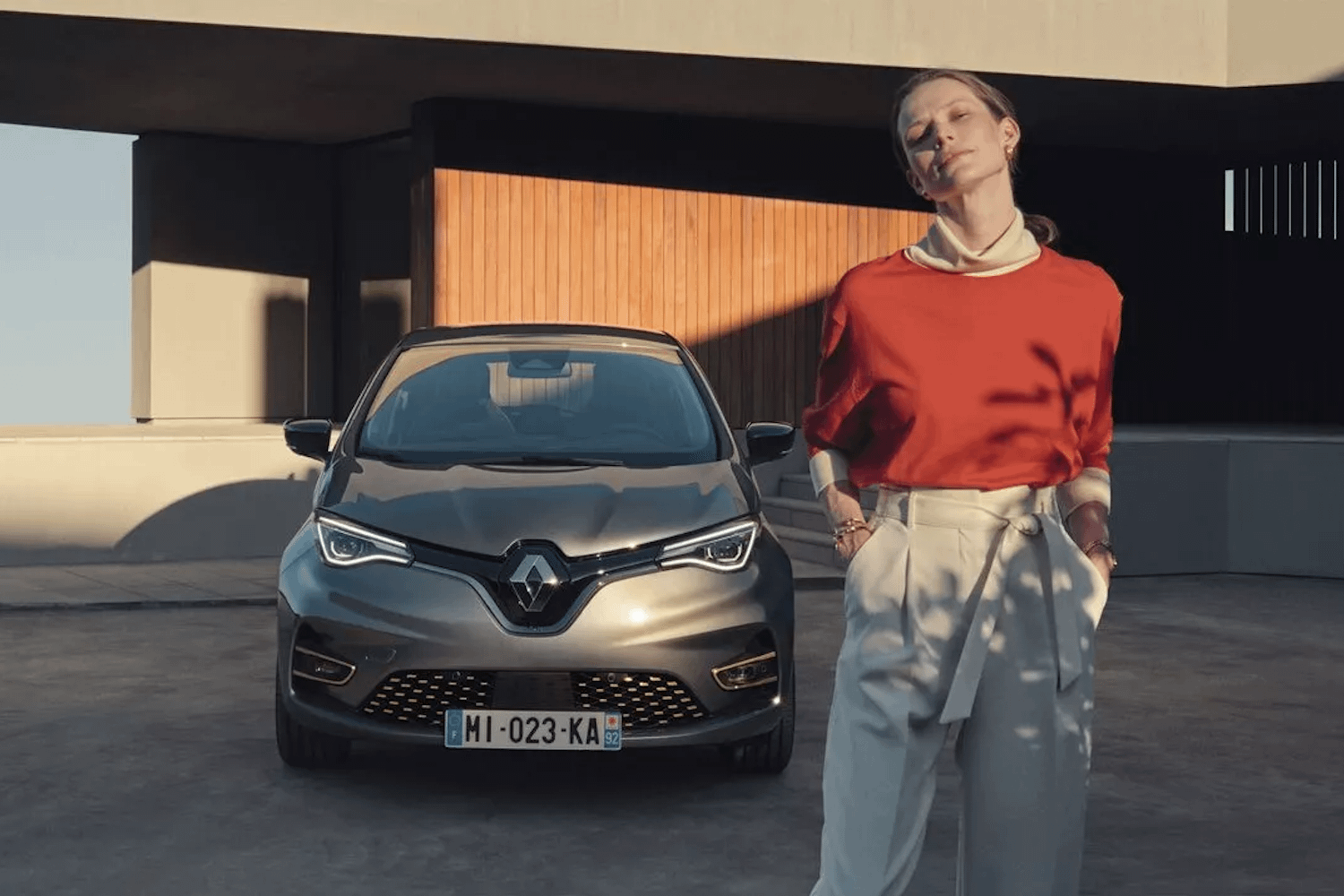 Woman with Renault car