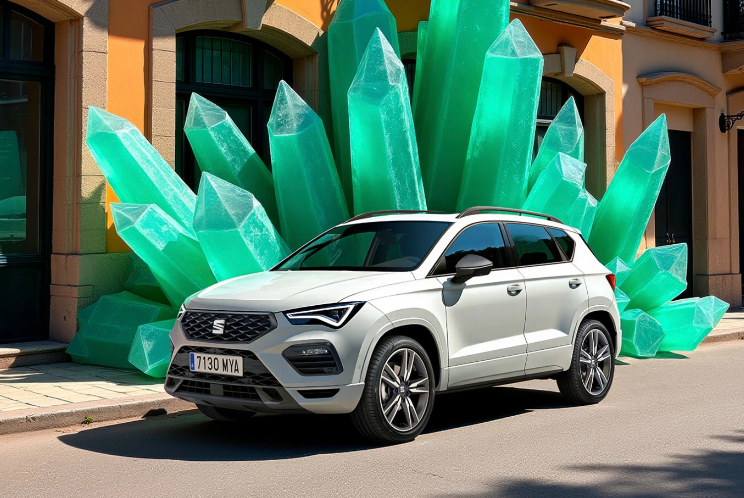 SEAT Ateca in white front and side exterior.