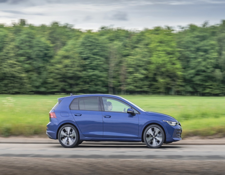 Blue Volkswagen Golf Side View