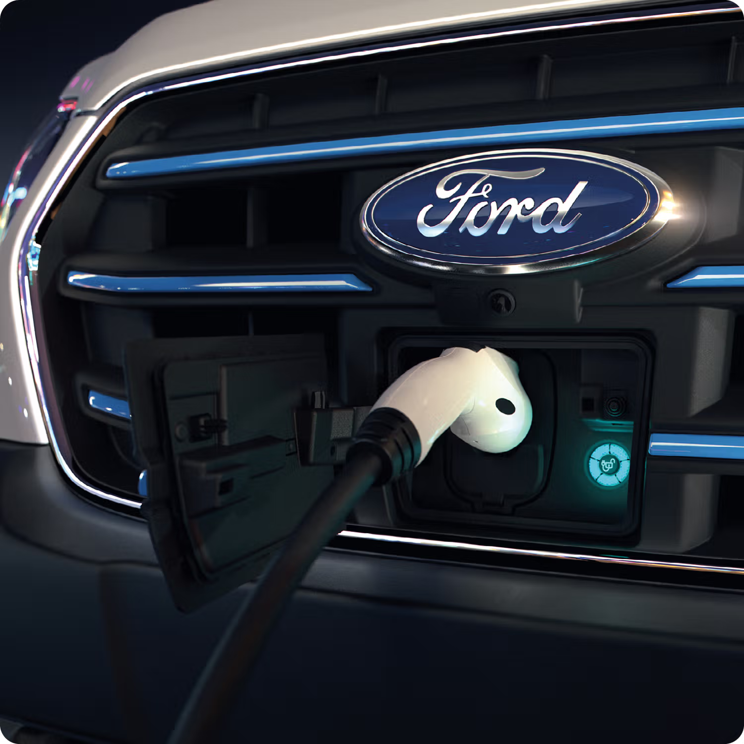 Ford Logo and charging port