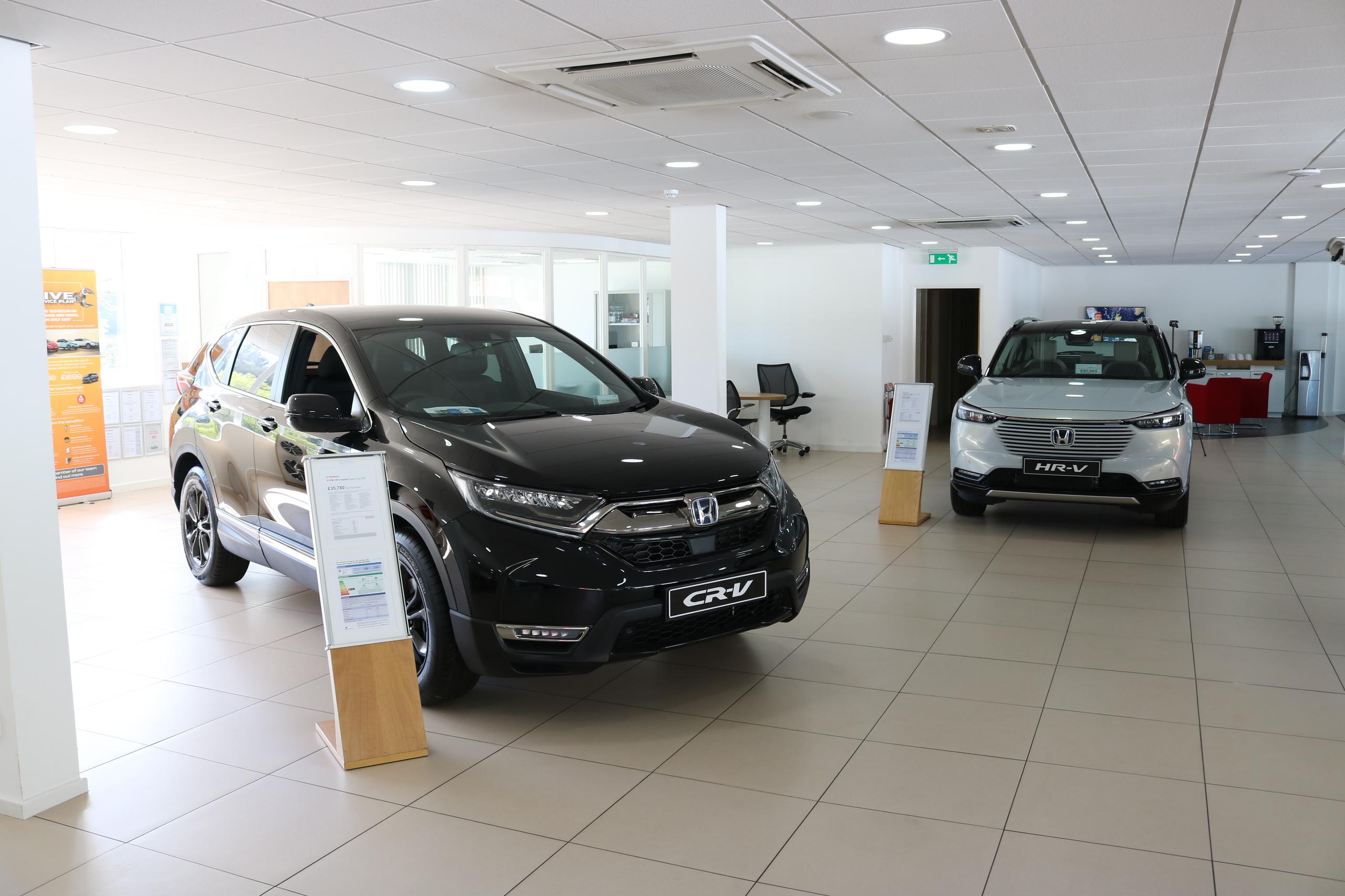 Cars in showroom Horizon Honda Yeovil 
