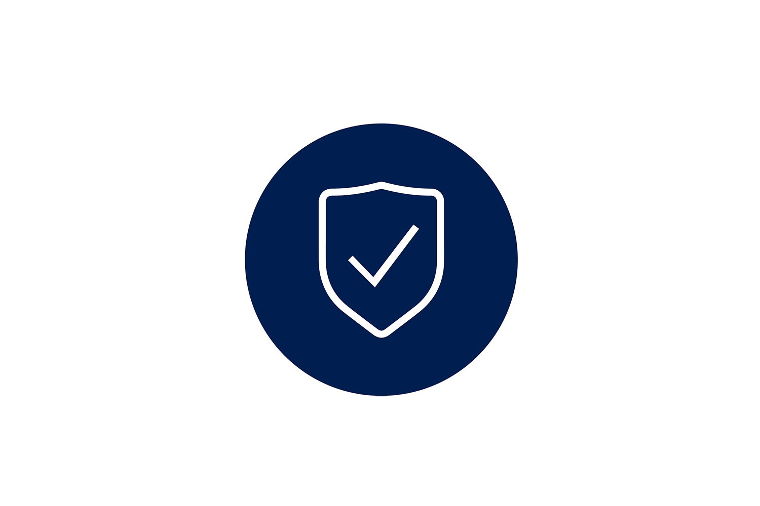 Shield with a tick inside icon