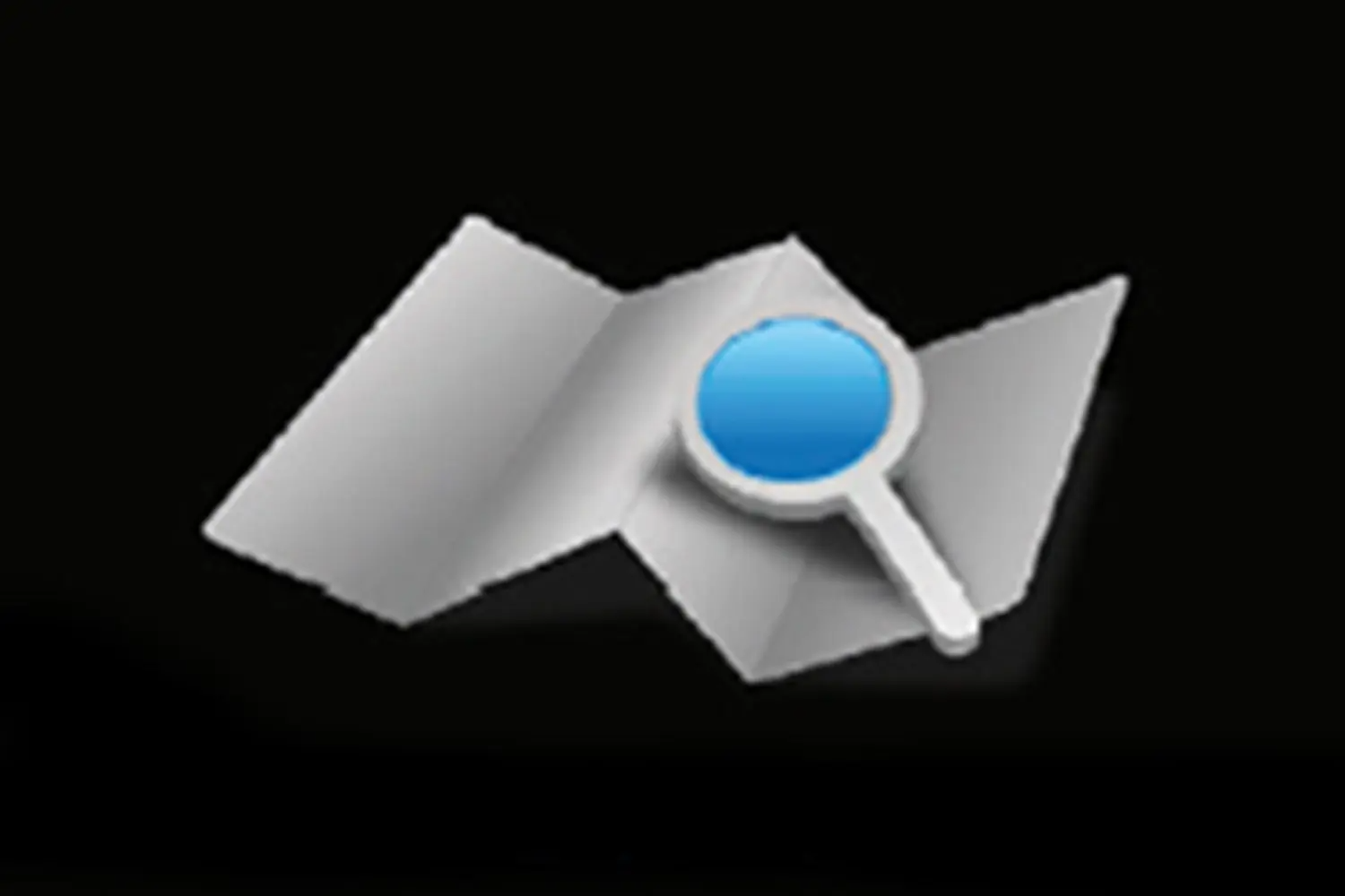 Magnified glass and map icon