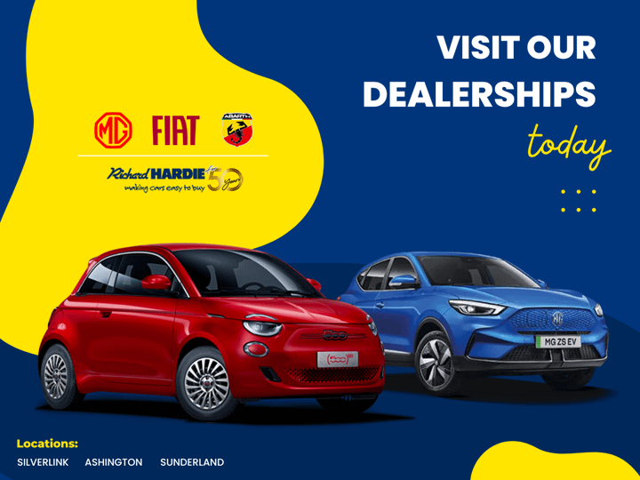 Discover the Best Selection of MG and Fiat Cars at Richard Hardie Dealerships in Sunderland, Ashington and Silverlink