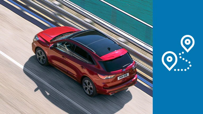 Journeys and trips shown in the Fordpass app.