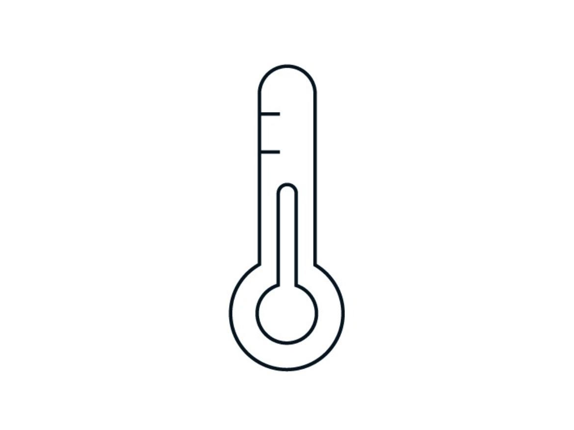 Temperature control icon representing climate management and cabin comfort features.