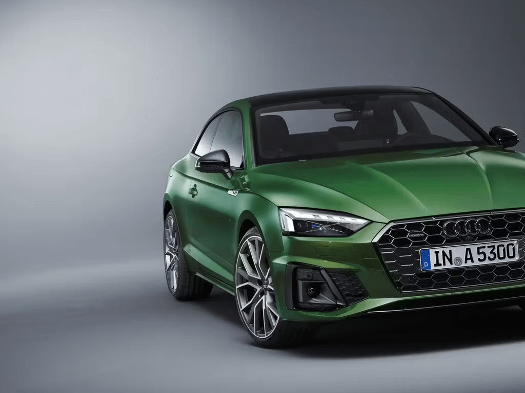 Green Audi A5 Coupe Parked