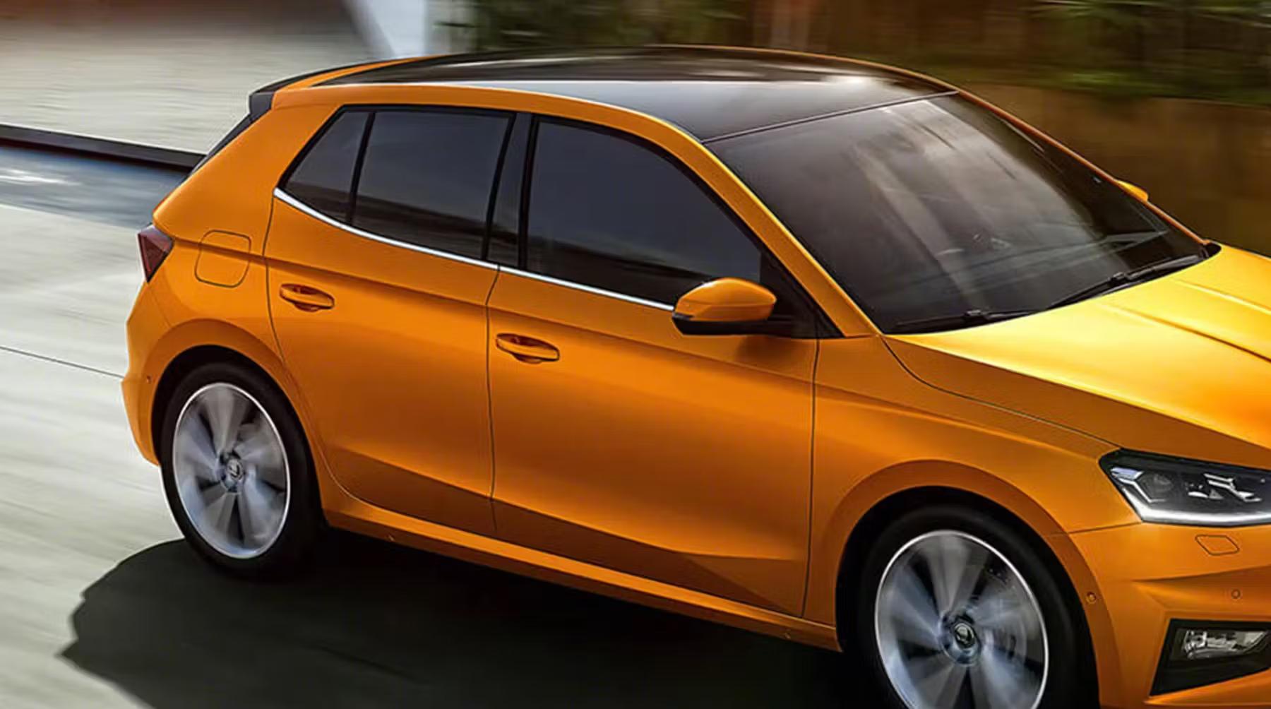Orange SKODA Fabia Side View