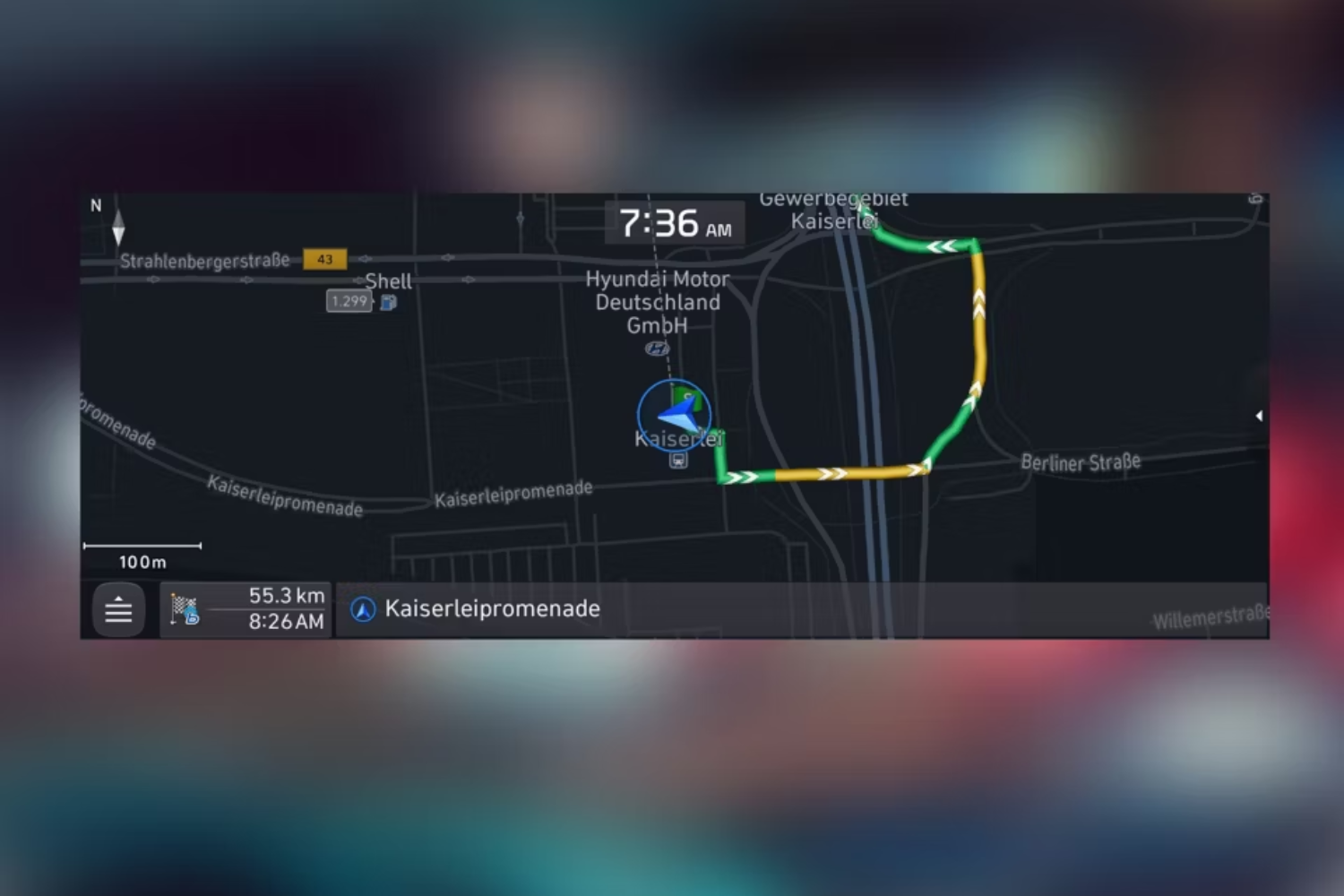 hyundai bluelink traffic screen example