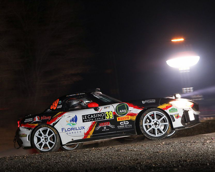 Abarth 124 rally: seasonal debut at the Montecarlo Rally