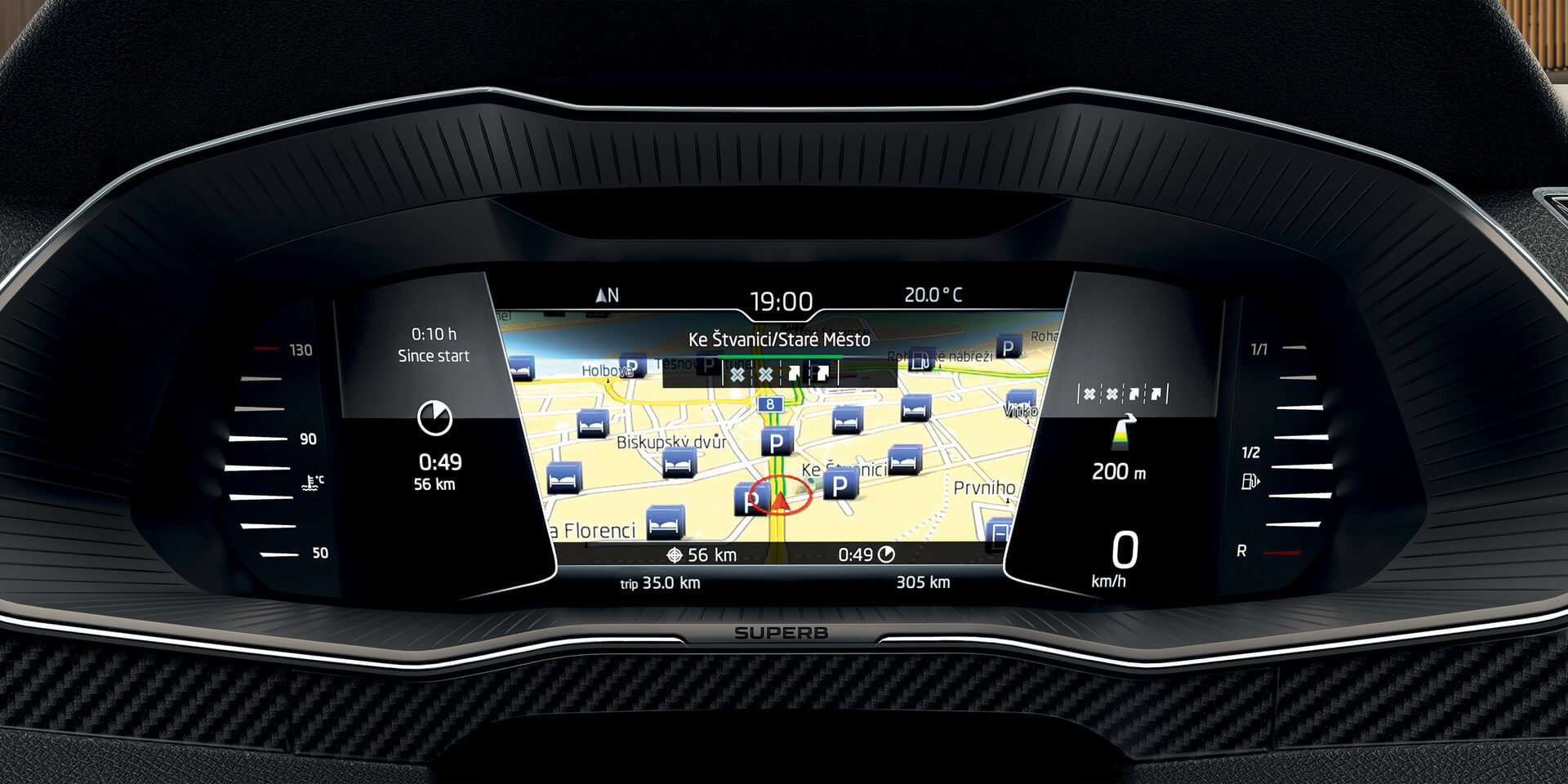 SKODA Superb Estate Driver Display