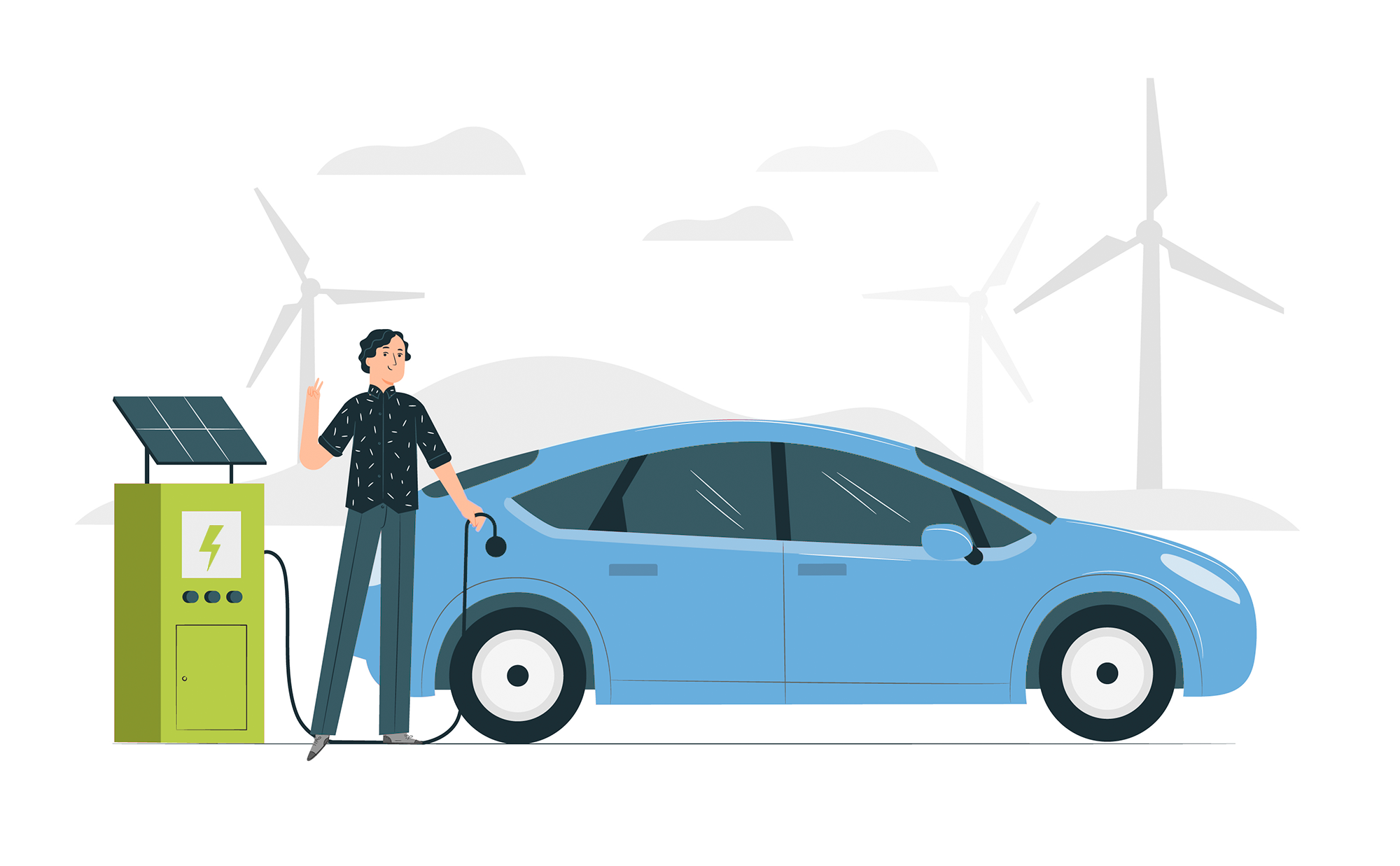electric car charging image