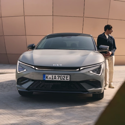 Close-up of Kia EV6 Front Exterior