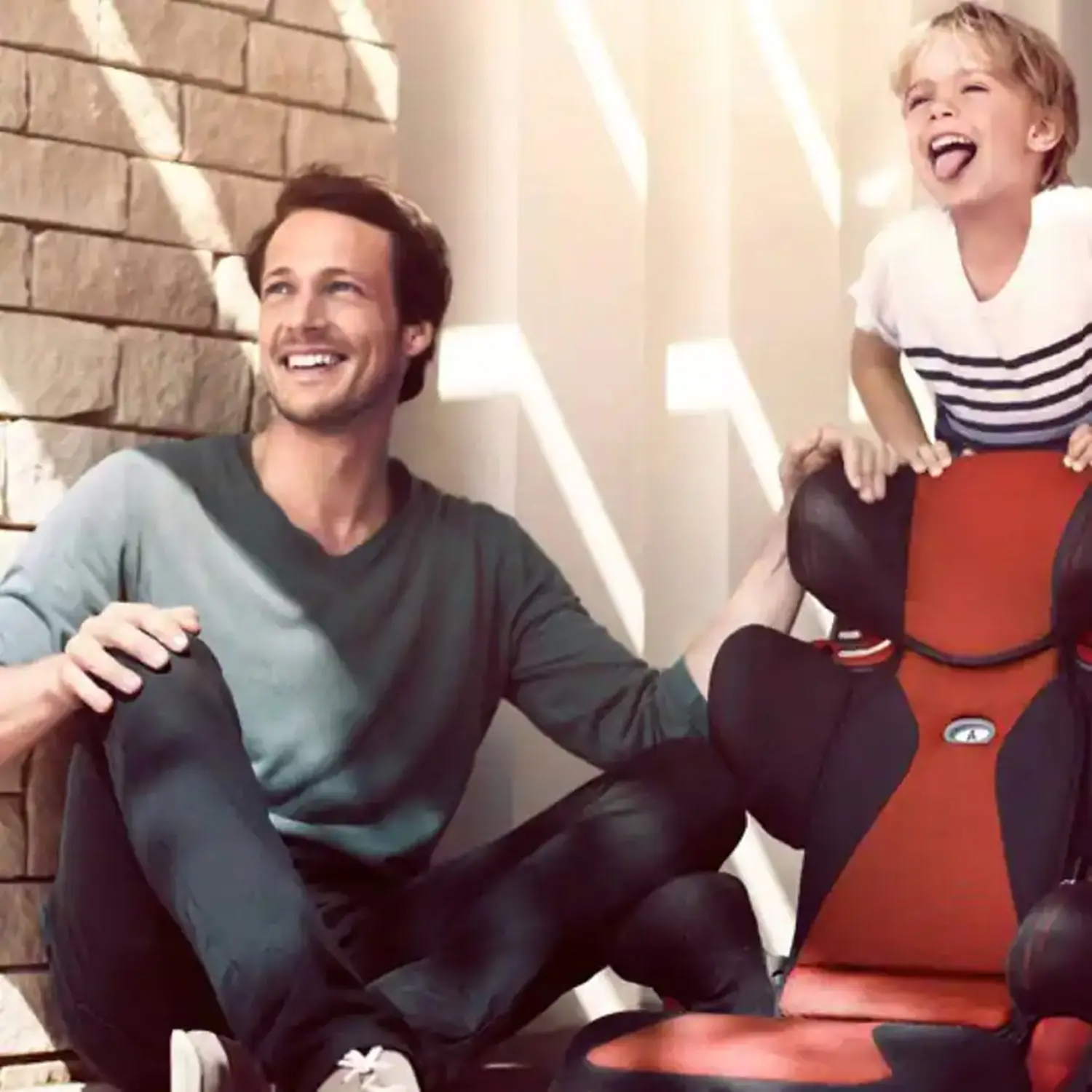 Person & Child With Child Seat