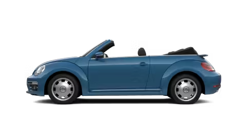 Blue Volkswagen Bettle Cabriolet Side View