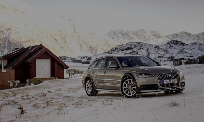 Audi parked in the snow