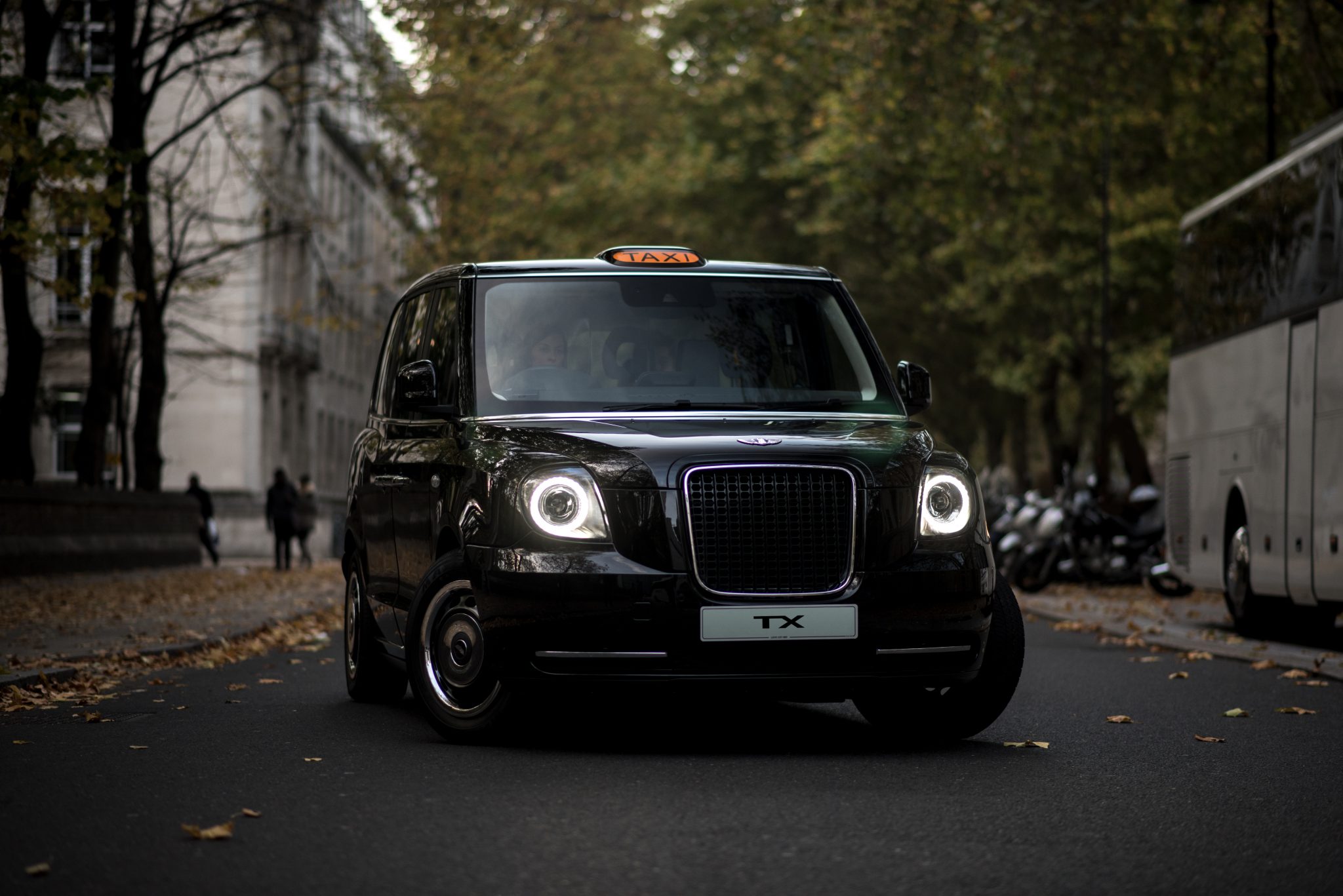 Black Taxi Parked