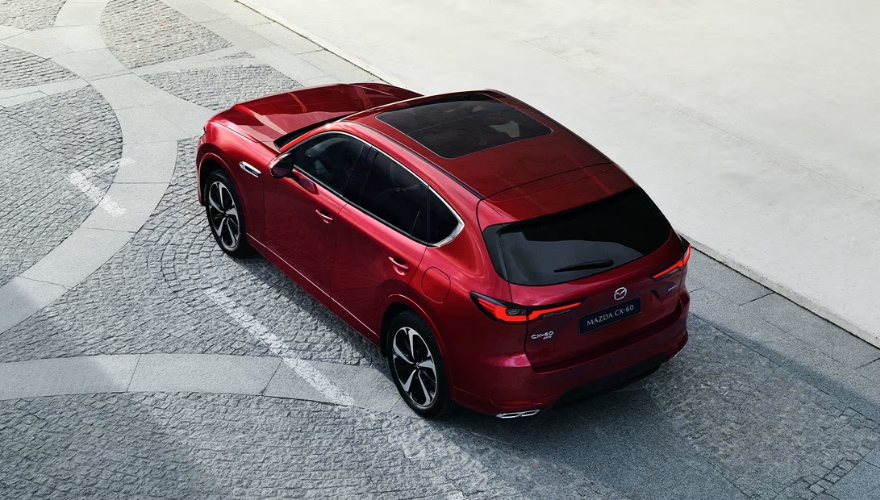 Mazda CX 60 in red exterior top view