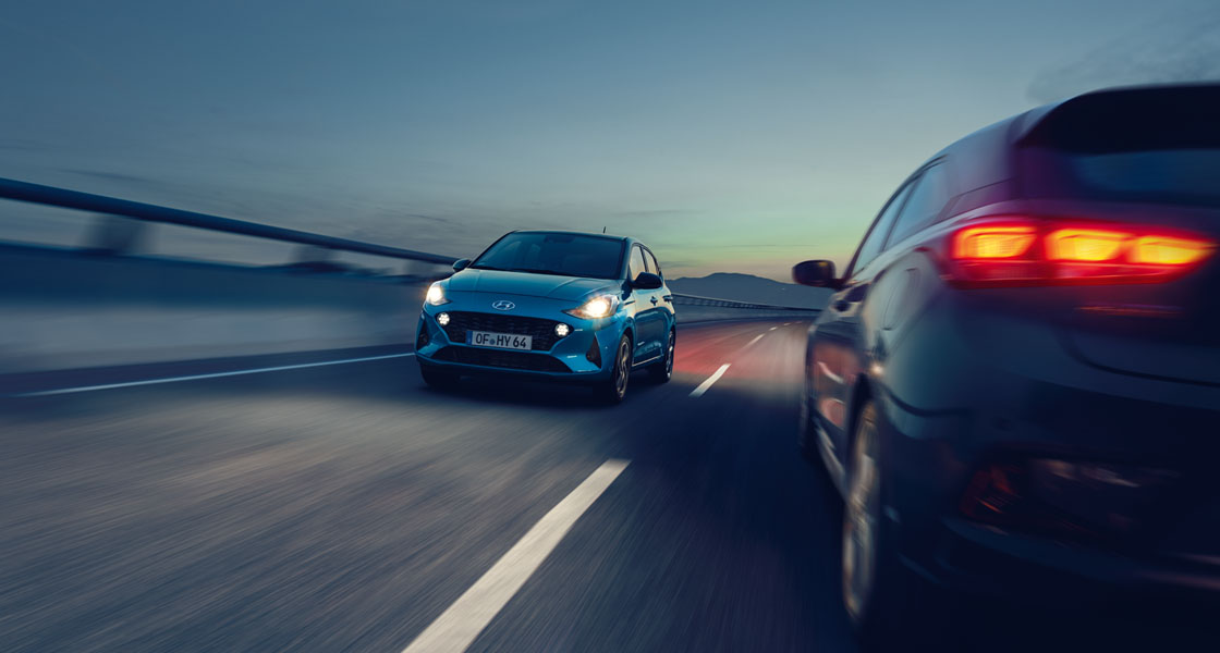 hyundai i10 on the highway