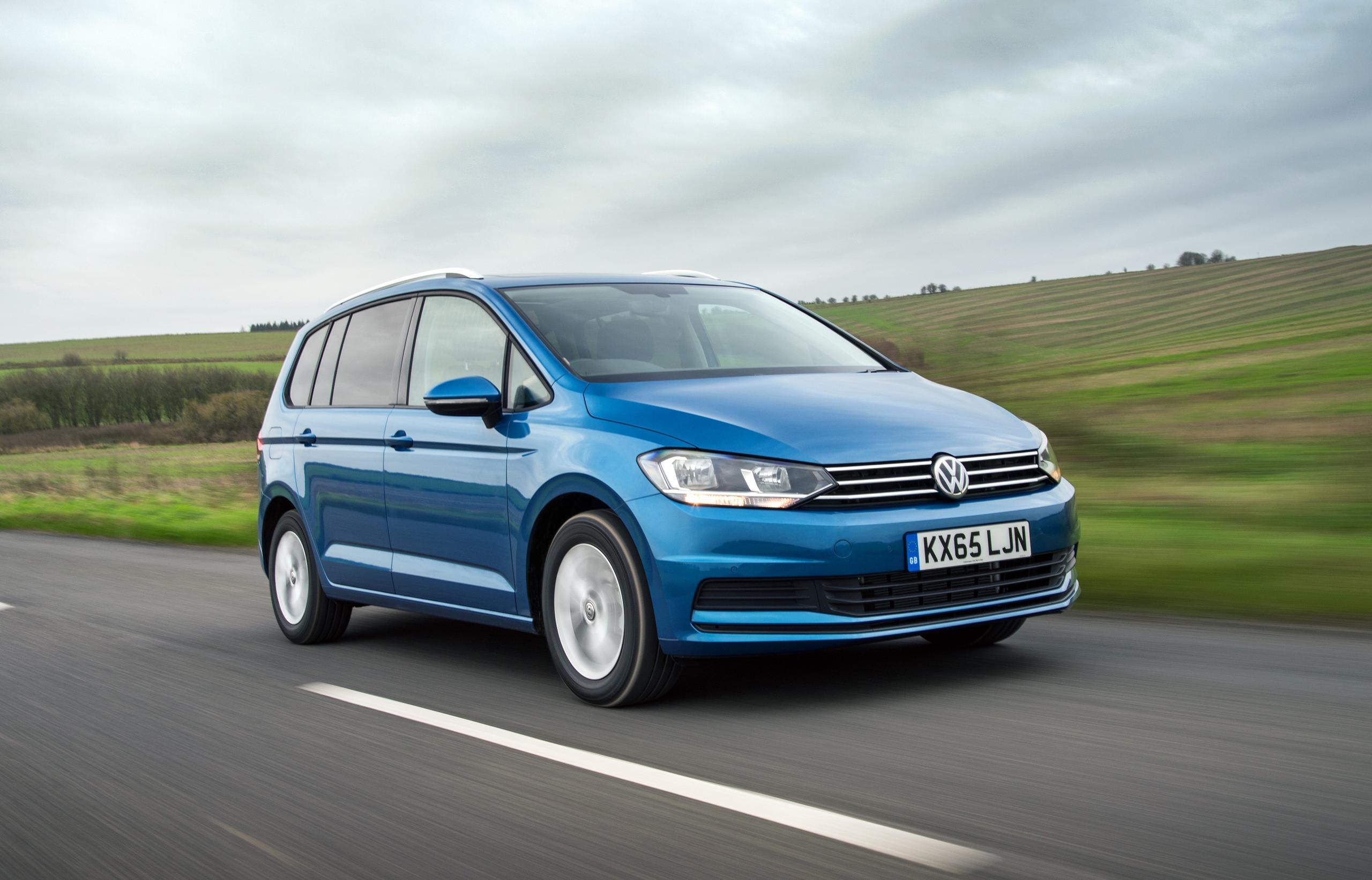 Blue Volkswagen Touran Exterior Driving
