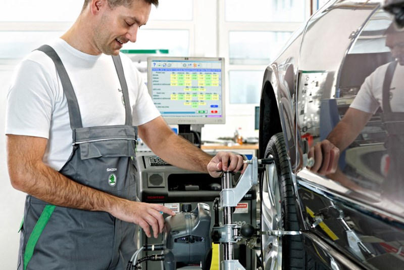 Mechanic Inspecting Tyres
