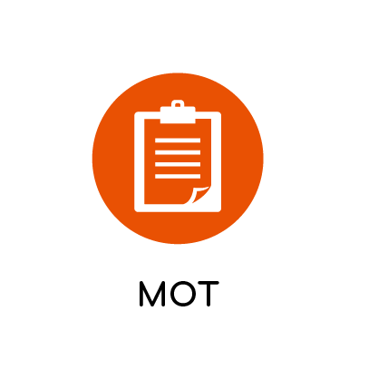 Clipboard Icon with MOT written below