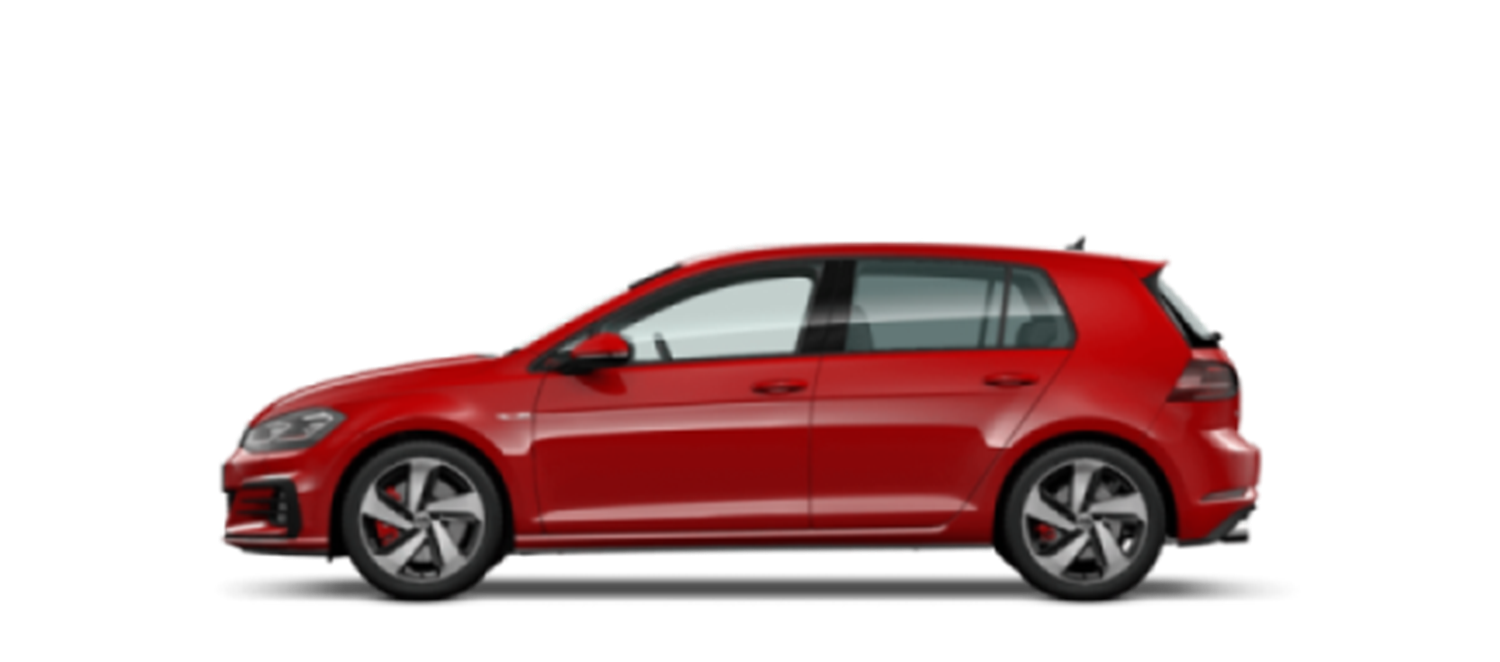 Red Volkswagen Golf Side View