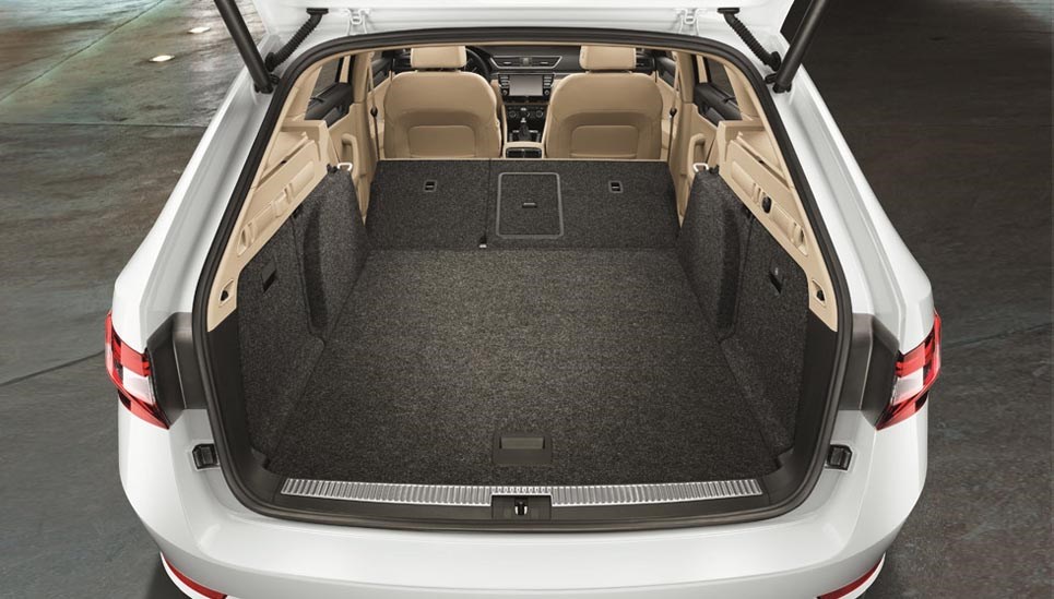 Silver SKODA Superb Estate Boot Space