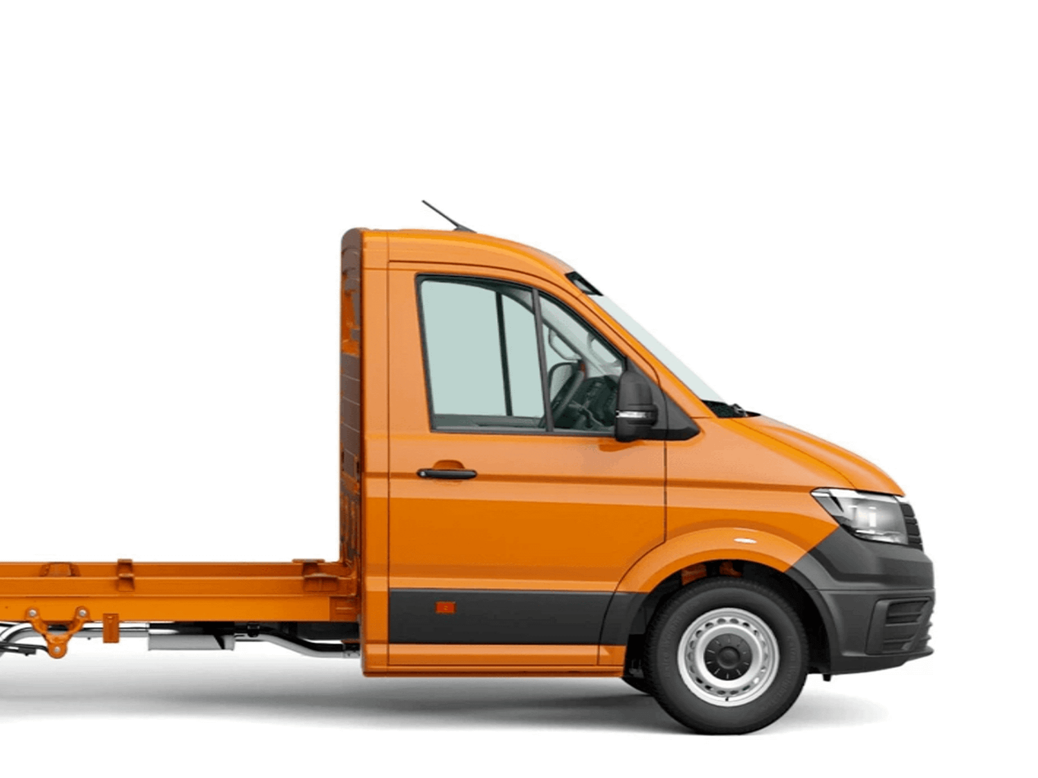 Orange New Volkswagen Crafter Double Cab side view