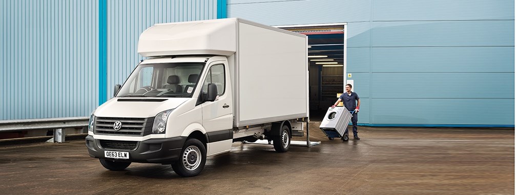 Volkswagen Crafter Panel Van being loaded