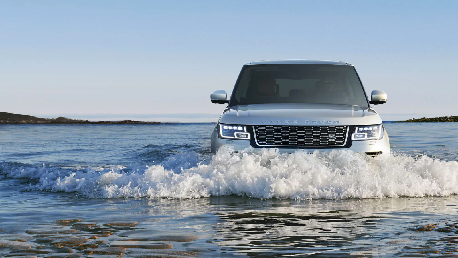 Range Rover in water