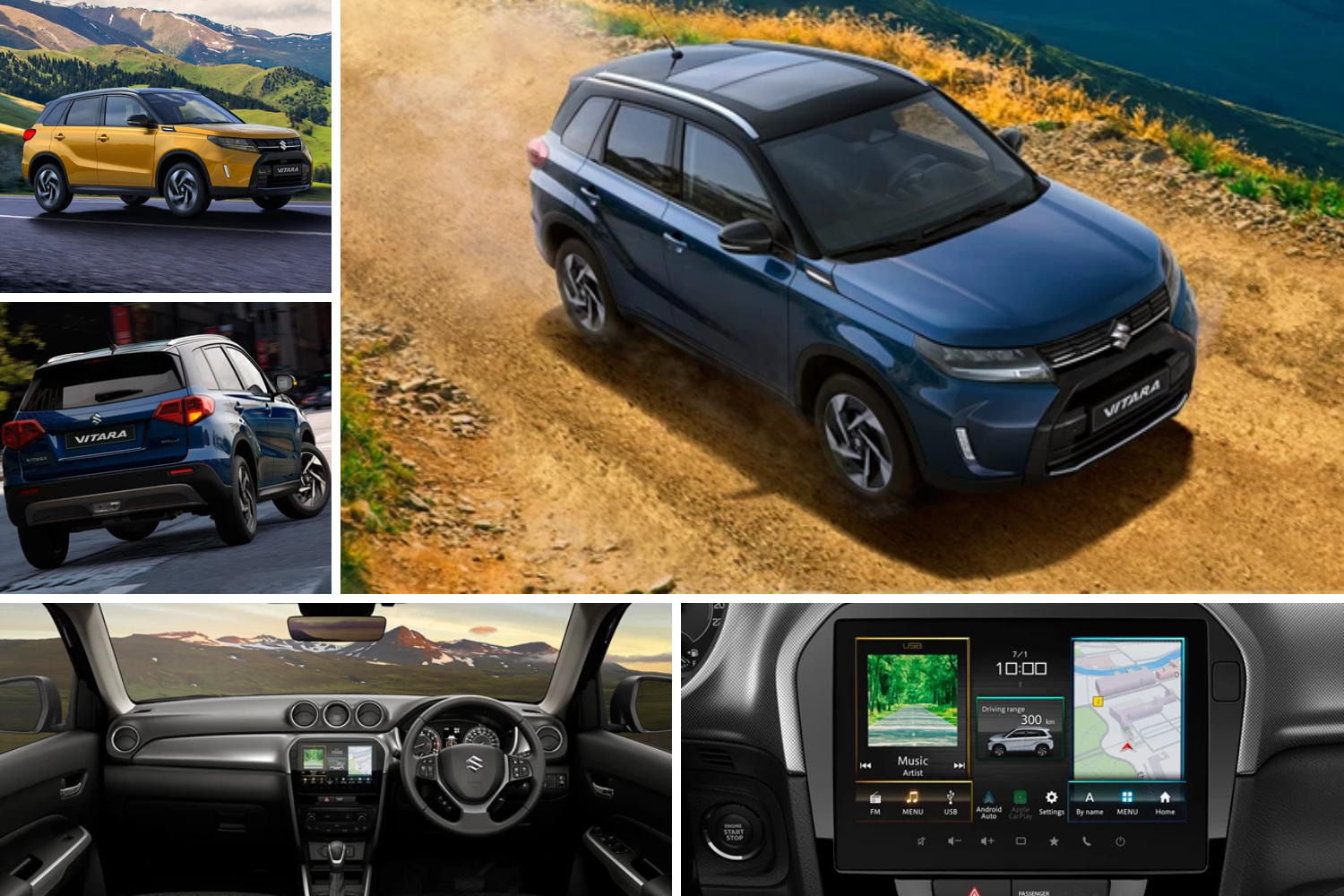 Collage of images of the 2025 suzuki vitara