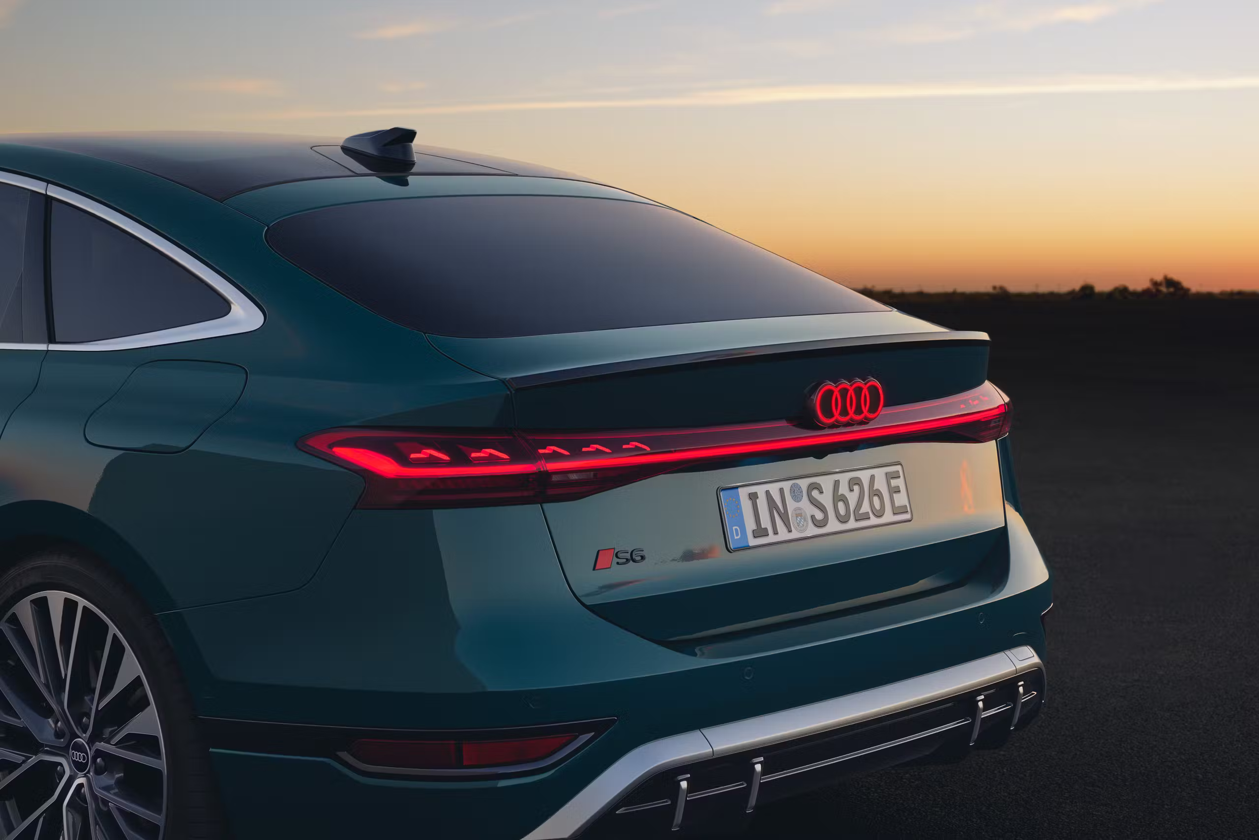 Rear View of Grey Audi