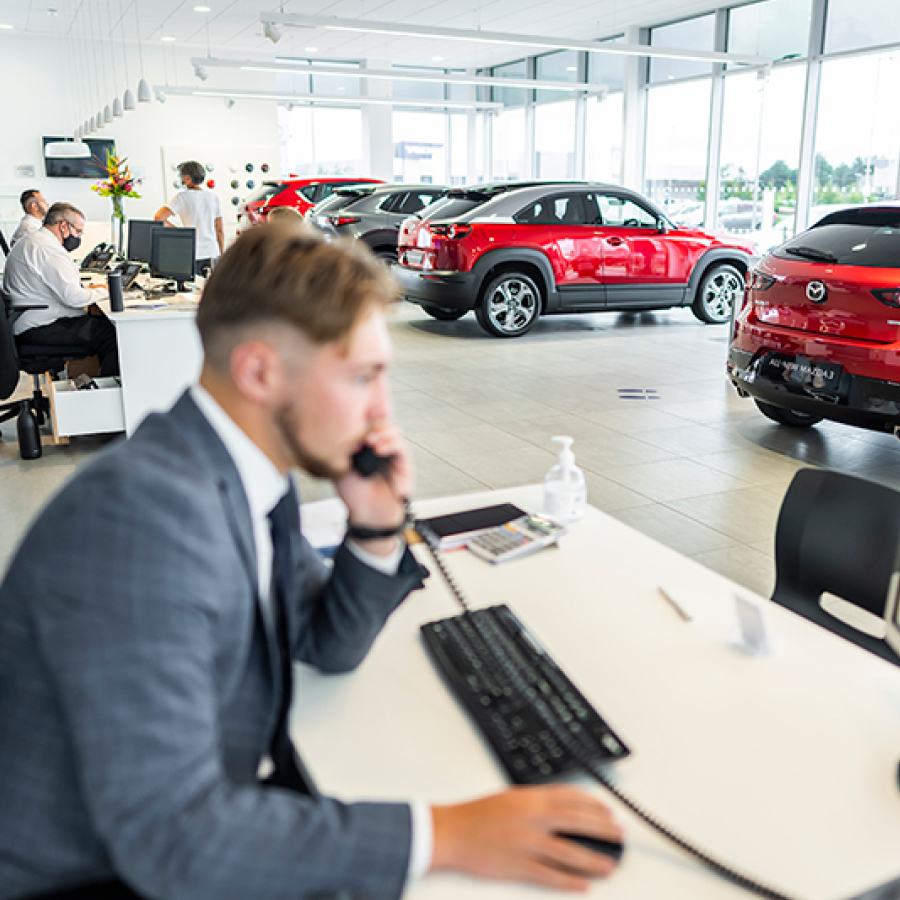 Inside magna mazda car dealership