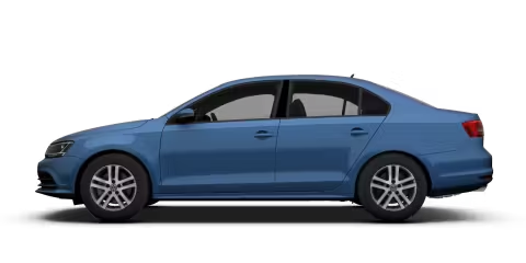 Blue Volkswagen Jetta Side View