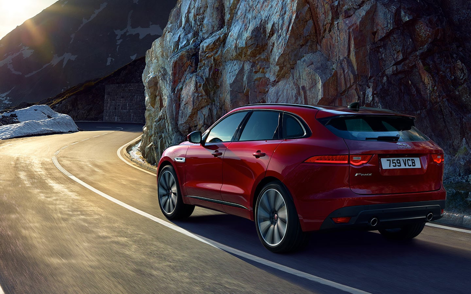 Read view of one of Jaguar's small cars, the F-Pace