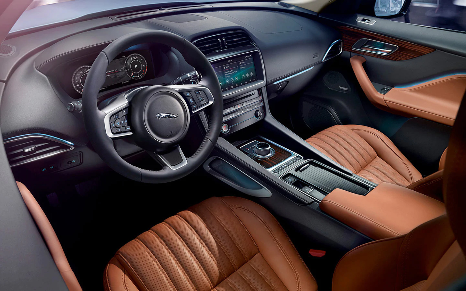 Inside one of Jaguar's small cars, the F-Pace