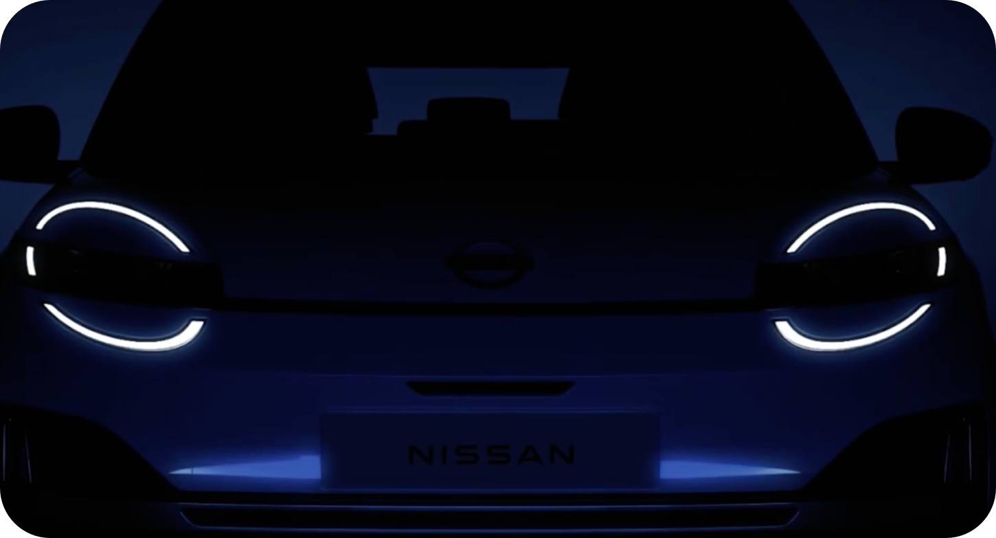 New Nissan Micra headlights in dark to create a sense of mystery