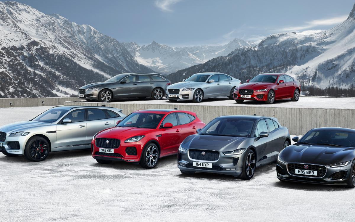 Jaguar range in snowcapped mountain range