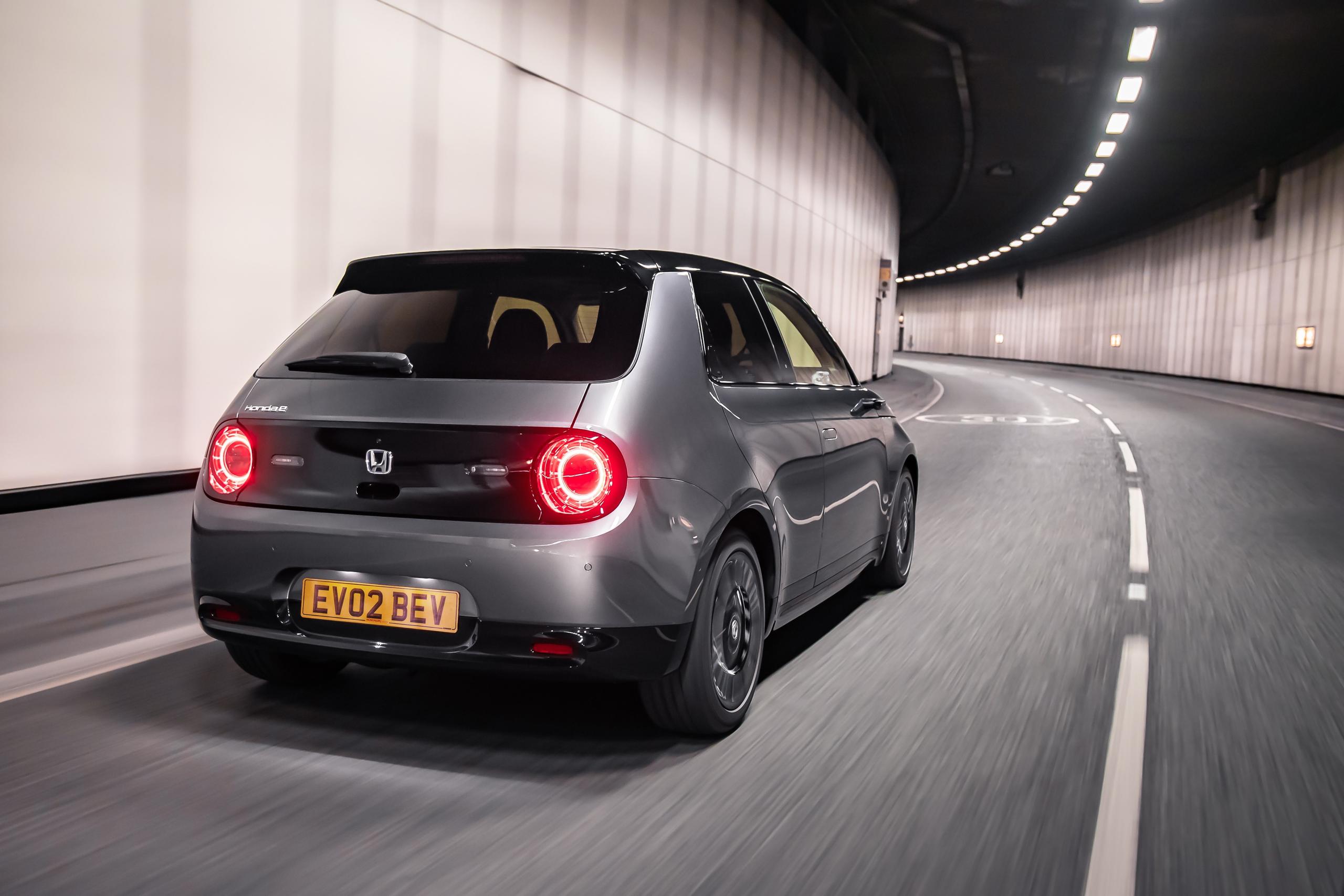 Honda e grey rear