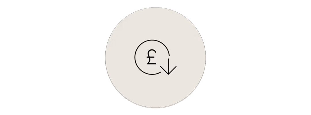 pound symbol with a down arrow