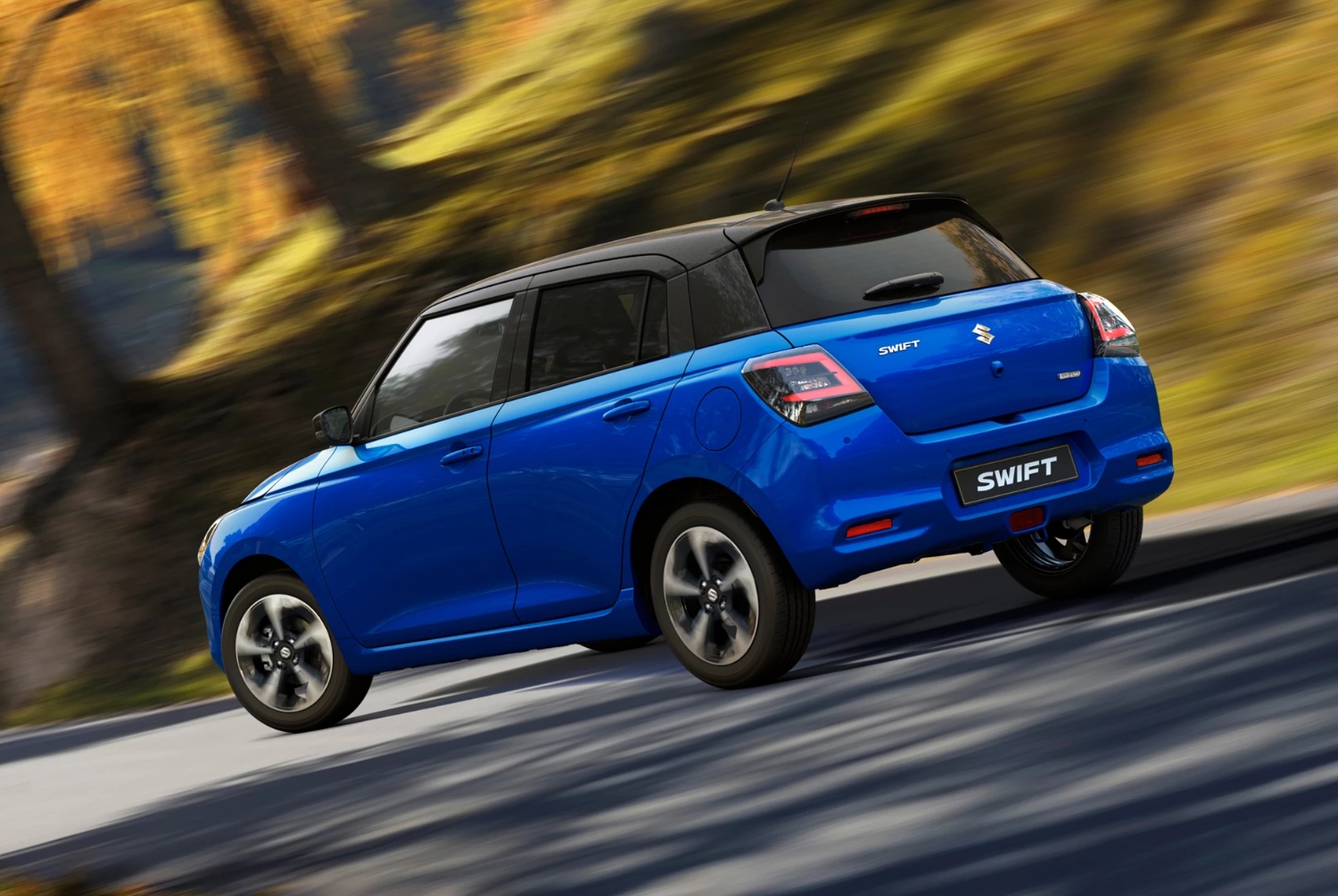 Suzuki Swift rear side exterior view.