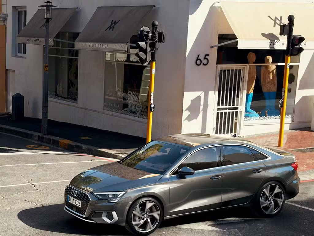 A3 Saloon grey on the road