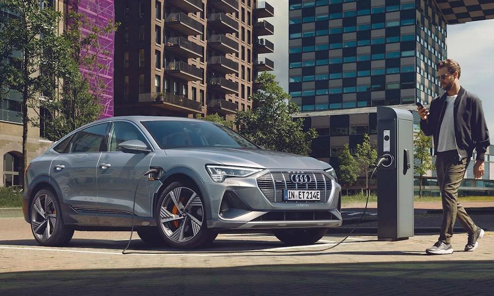 Audi e-tron vehicle on charge
