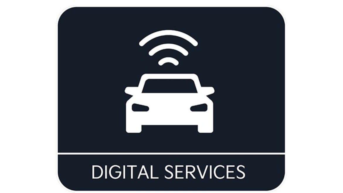 Digital Services icon showcasing connected vehicle technology, remote features and smart mobility solutions.