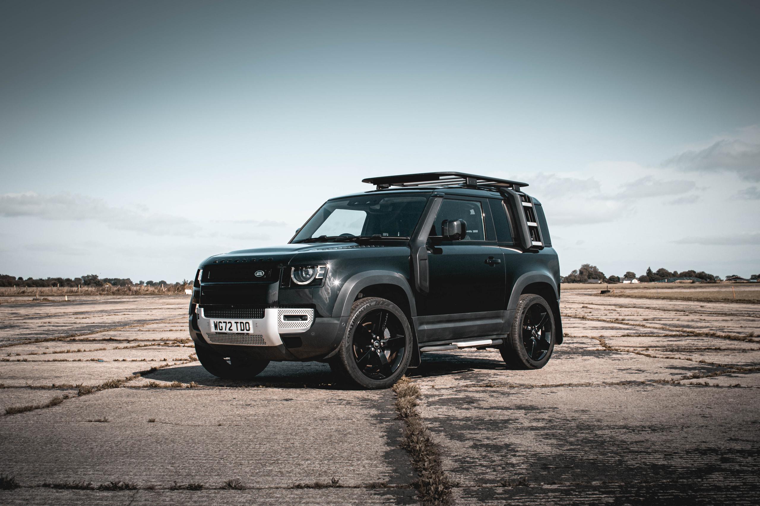 land rover defender 90 angled view